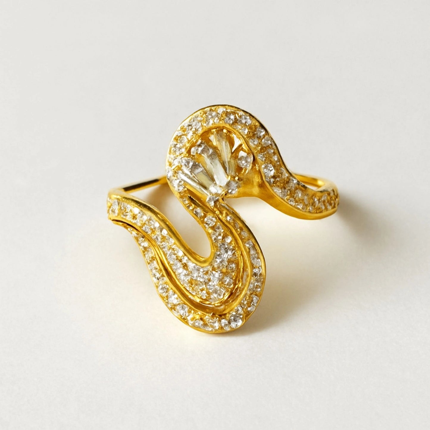Luxe Serpent Diamond Pavé Ring