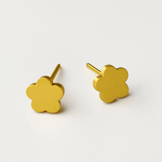 Gold Flower Stud Earrings