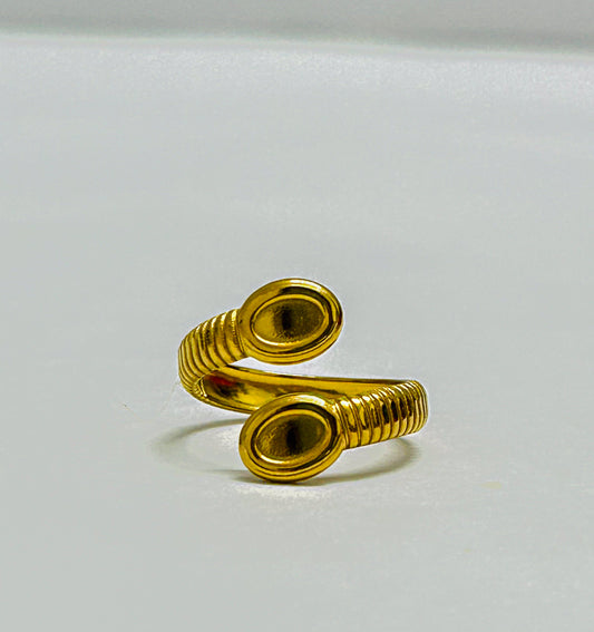 Gold Spiral Coil Ring