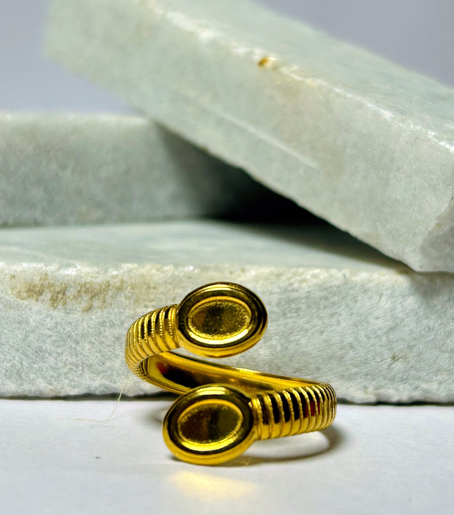 Gold Spiral Coil Ring