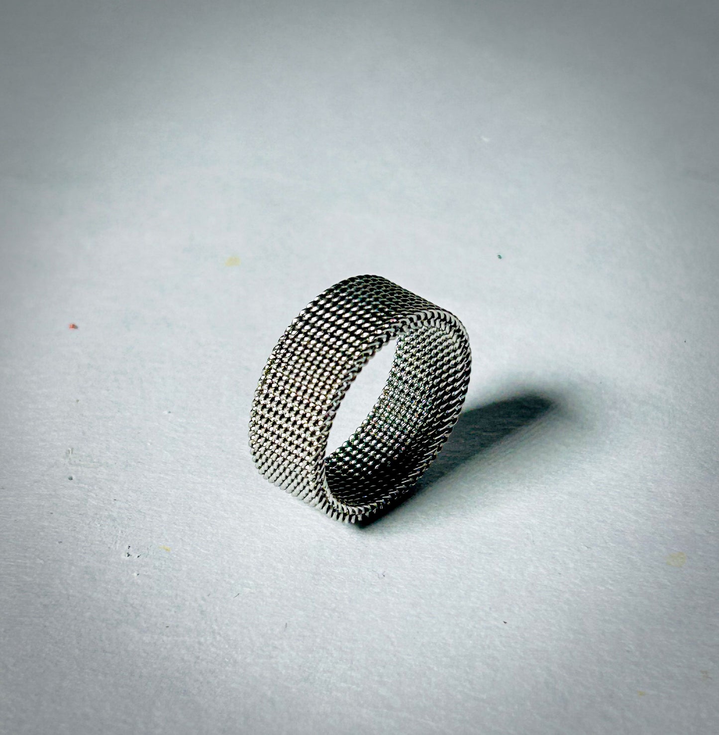 "Steel Mesh Band Ring"