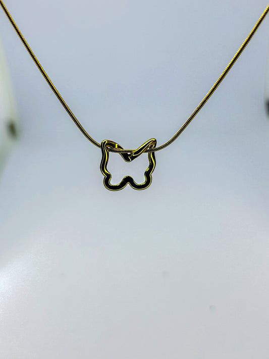 Gold Open Butterfly Necklace
