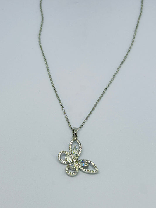 Silver Sparkle Butterfly Necklace
