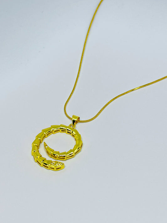 Gold Coiled Snake Necklace