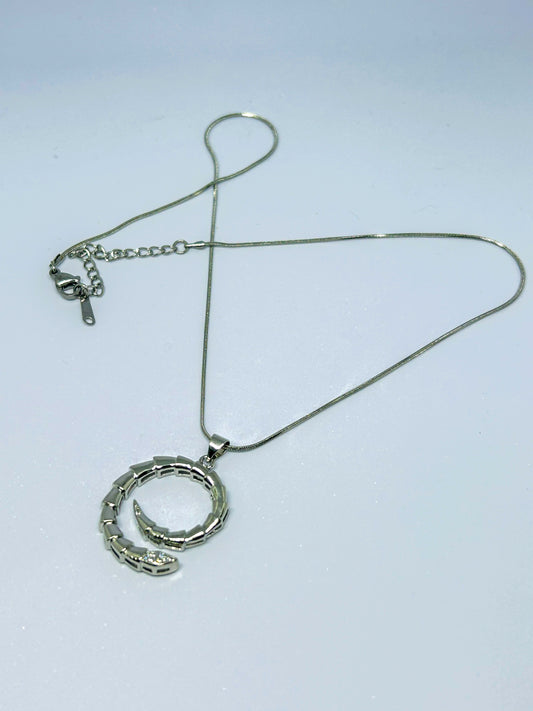 Gold Coiled Snake Necklace