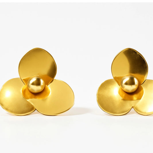 Golden Blossom Stud Earrings