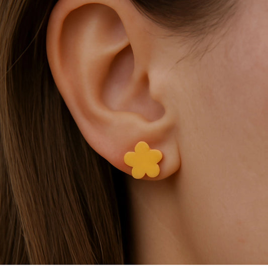 Gold Flower Stud Earrings
