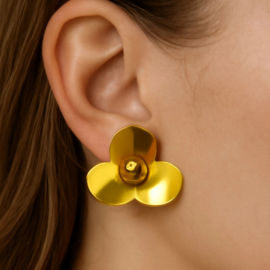 Golden Blossom Stud Earrings