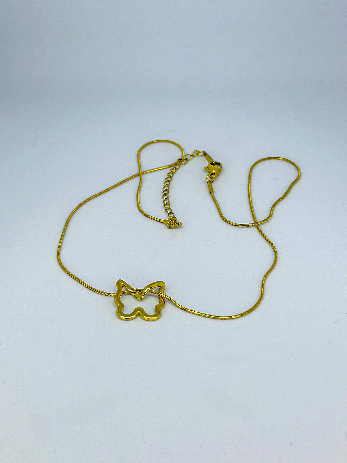 Gold Open Butterfly Necklace